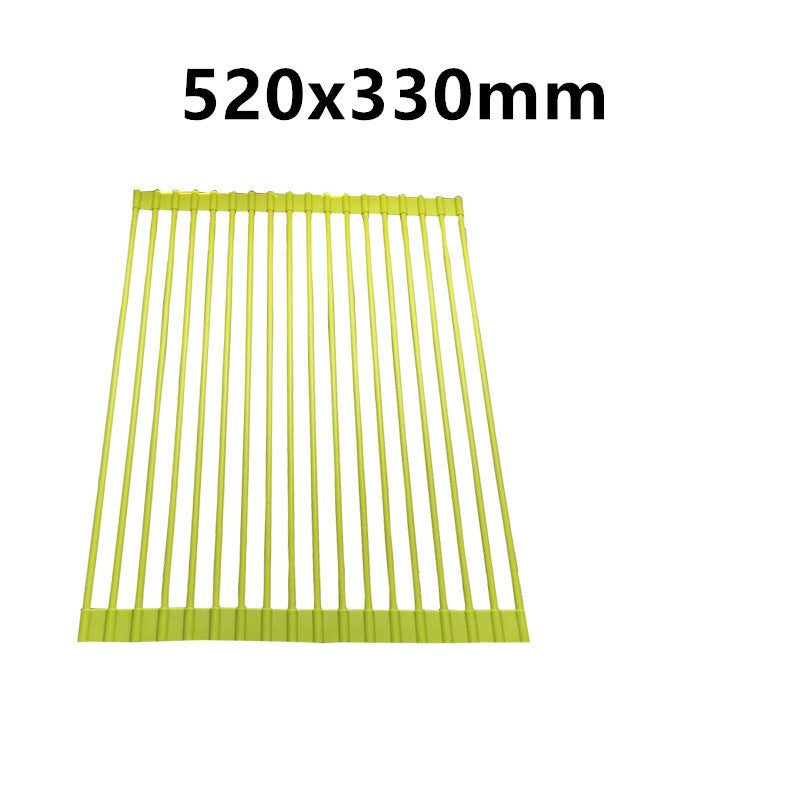 Foldable Stainless Steel Sink Drain Rack – Roll-Up Dish Drying Rack