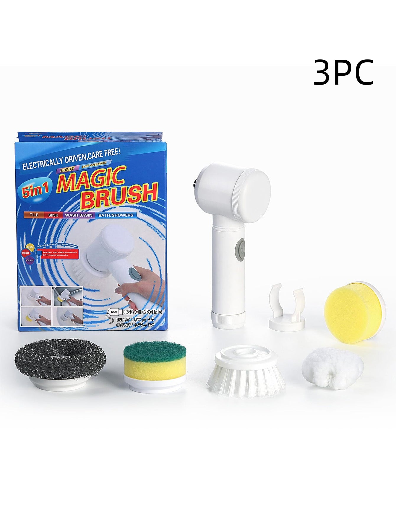 Replacement Heads for Long-Handled Pot Scrubbers – 5 Piece Cleaning Set