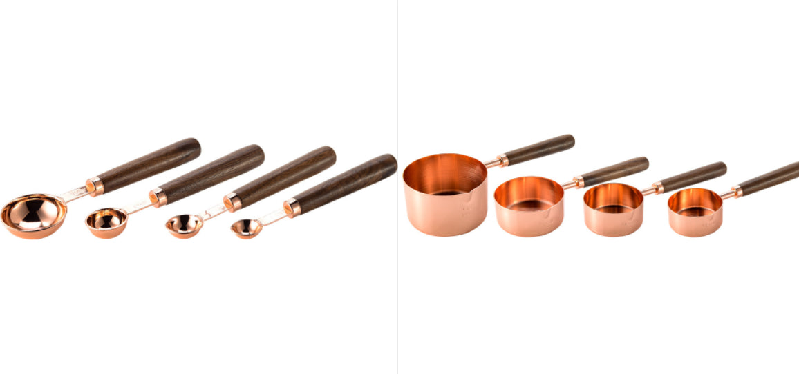 Stainless Steel Measuring Cups & Measuring Spoons – 4-Piece Baking Sets