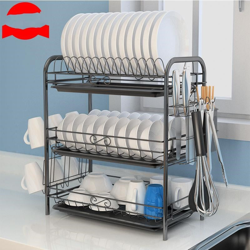 Kitchen Dish Drying Rack for Household Use – Multi-Layer Storage Organizer