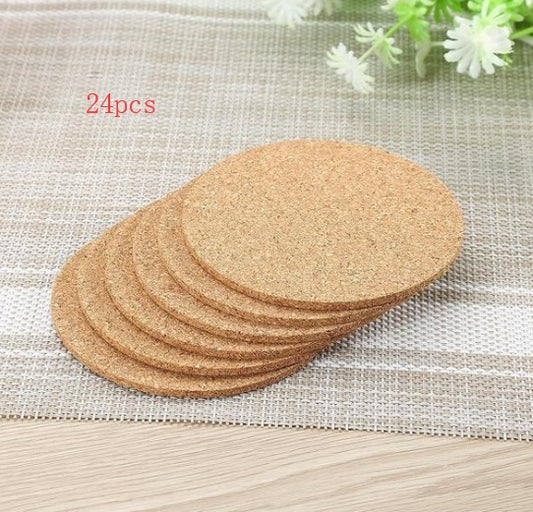 Natural Cork Coasters – 24 Piece Set, Square Tabletop Coasters