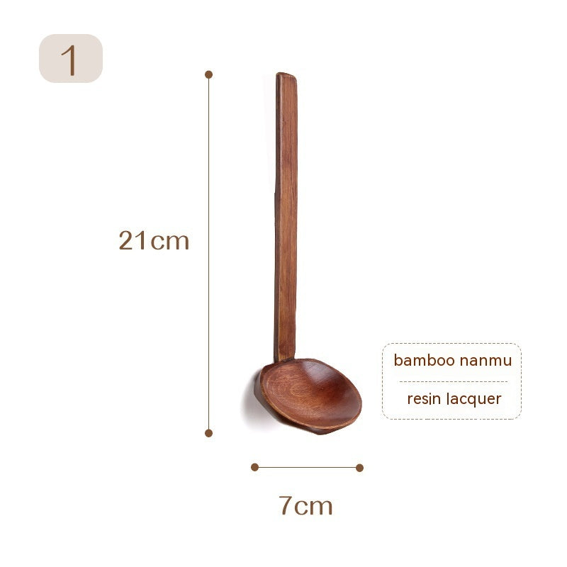 Bamboo Slotted Ladle – Kitchen & Hot Pot Serving Spoon