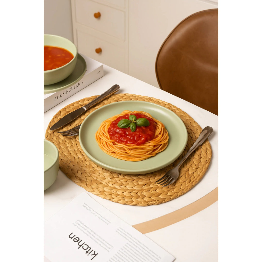 12-Piece Stoneware Dinnerware Set with Mugs – Microwave & Dishwasher Safe (Service for 3)